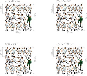 Sada futbalistov, farba podľa želania futbalové nálepky na stenu list 45 x 44 cm