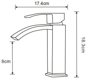 Mexen Libra, umývadlová batéria, čierna matná, 745100-70