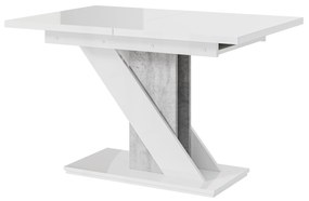 Jedálenský stôl Mevenis (lesk biely + kameň) (pre 4 až 6 osôb). Vlastná spoľahlivá doprava až k Vám domov. 1055217