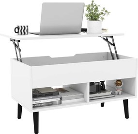 Konferenčný stolík s výsuvným vrchom, biely