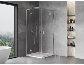 Mexen Mist-H L Duo, 2-krídlový sprchový kút 85 x 85 cm, číre sklo, chrómový profil, 8A5L-085L-085P-01-00