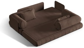 Hnedá zamatová rozkladacia pohovka 206 cm Kemi – Cosmopolitan Design
