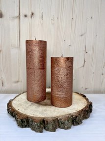Medená metalická valcová sviečka Variant: 15x7