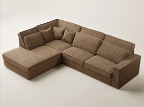 Svetlohnedá ženilková rohová pohovka (ľavý roh/do L) Kirou – Maison de Rêve