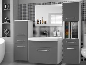 Kúpeľňový nábytok skrinky s umývadlom a zrkadlom sivá antracit grafit  ROD PRIMO M 5/0/W/SR/0/ZINC