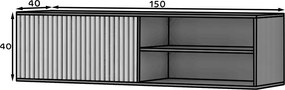Závesný TV stolík Entsian 150 cm dub Artisan