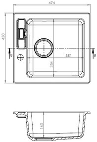 ALVEUS CZ VICTORIA 20 / 91 černá (430x480mm)+jednoduchý sifon F