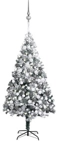 Umelý vianočný stromček LED, súprava gulí a sneh zelený 300 cm 3077890