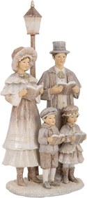 Béžová vianočná dekorácia zbor Christmas Choir - 15*11*30 cm