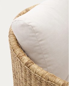Béžové/v prírodnej farbe drevené/z umelého ratanu záhradné kreslo Xoriguer – Kave Home