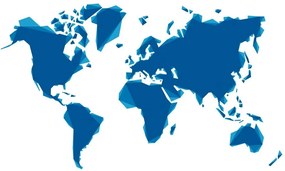 Samolepiaca tapeta modrá abstraktná mapa sveta - 150x100