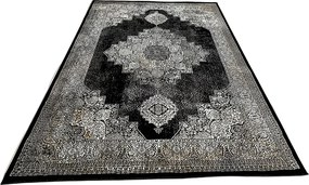 HU Čierny orientálny koberec Glamour 27216-Siyach Rozmer: 80x150 cm