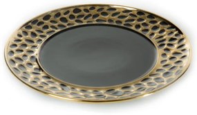 Dekoračný tanier MALDEN 4 čierny / zlatý