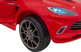 Ramiz Elektrické autíčko Aston Martin DBX pre deti červené + diaľkové ovládanie + EVA kolesá + pásy + plynulý štart + audio LED