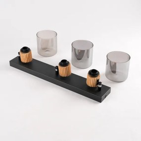 Brilagi - Bodové svietidlo HYGGE 3xE14/15W/230V čierna/dymová