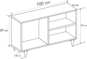 TV stolík ZISINO 100 cm antracitový