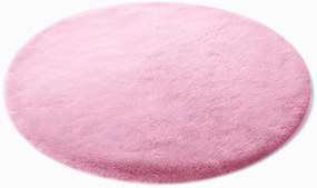 Ružový okrúhly koberec Rabbit Rozmer: 80 cm