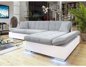 Rohová sedačka Laviva LED, Dostupné poťahy: ekokoža Soft 017 + Bristol 2460, Strana: ľavá