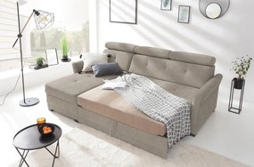 Rohová sedacia súprava Harris, hnedo-béžová taupe látka, ľavý roh