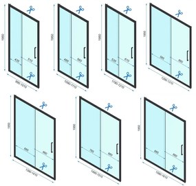 Rea Rapid Slide, sprchovací kút s posuvnými dverami 130(dvere) x 90(stena), 6mm číre sklo, zlatý matný profil, KPL-K5653
