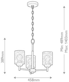 Kichler KL-WINSLOW3-NBR - Luster na reťazi WINSLOW 3xE27/60W/230V mosadz