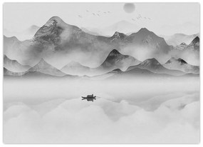 Sklenený obraz - Japonské jazero (70x50 cm)