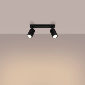 Bodové svietidlo Karbon, 2x čierne kovové tienidlo, (možnosť polohovania)