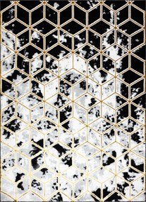 Dywany Łuszczów, Kusový koberec Allure 1966 black/gold, 160x220, žltá, kancelária