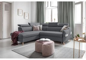 Tmavosivá rozkladacia rohová pohovka (ľavý roh) Sweet Harmony – Miuform