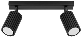 Bodové svietidlo Karbon, 2x čierne kovové tienidlo, (možnosť polohovania)
