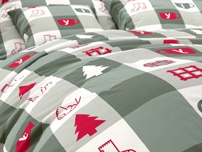 Bavlnené obliečky CHRISTMAS SOCKS zelené Rozmer obliečky: 70 x 90 cm | 140 x 220 cm