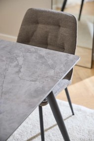 Jídelní stůl Wicklow 140 cm  šedý mramor/černý