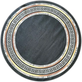 BE Koberec Porte 2228 BLACK GOLD – čierny okrúhly Rozmer: 80 cm
