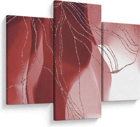 Obraz - Červená abstraktná kvetina N⁰1 (90x60 cm)