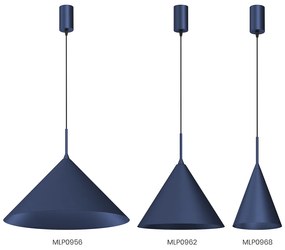 Závesné svietidlo Capital, 1x tmavomodré kovové tienidlo, (fi 46cm), db