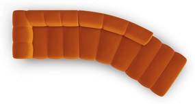Päťmiestna pohovka pauline pravá 335 cm velvet oranžová MUZZA