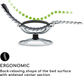 Blumfeldt The Chiller, hojdacie lehátko, 77 x 85 x 173 cm, 360 Comfort, ComfortMesh, čierne