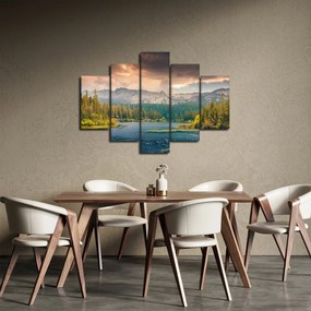 Obraz horskej rieky a hôr (150x105 cm)