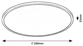 Rabalux 71155 - LED Stmievateľné stropné svietidlo EZIO LED/15W/230V 3000K 24 cm
