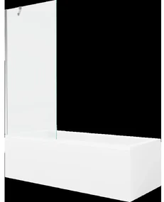 Mexen Cubik obdĺžniková vaňa 170 x 70 cm s obkladom a 1-krídlovou sprchovou zástenou 80 cm, Transparentné, Chrómová - 550317070X