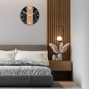 Bambusové nástěnné hodiny Primo 30 cm hnědé/černé