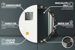 Okrúhle ozdobné zrkadlo Šesťuholník fi 100 cm