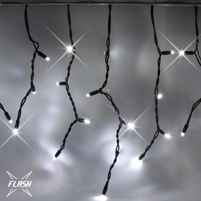 DECOLED LED svetlá vo forme snehuliakov, FLASH, 3 × 0,5 m, ľadovo biela, 114 diód, IP67, čierny kábel