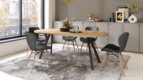 ALDO 100 Dub Artisan/čierne nohy - OKRÚHLY LOFTOVÝ/INDUSTRIÁLNY ROZKLADACÍ STÔL DO OBÝVAČKY/JEDÁLNE