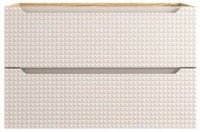 Závěsná skříňka pod umyvadlo Luxor Beige s deskou 120 cm béžová/dub olejovaný