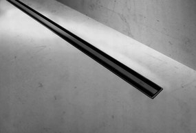 Rea Neox Pro Slim, sprchový odtokový žľab 80cm s otočným sifónom o 360stupňov, čierna matná, REA-G8902