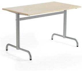 Stôl PLURAL, 1200x700x720 mm, HPL - breza, strieborná