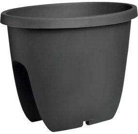 Truhlík Balconia na zábradlie plast antracit 30 cm