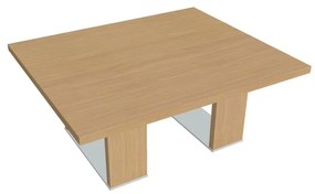 Konferenčný stolík Verno+ S 120 x 100 cm, dub svetlý / hnedá