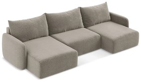 Béžová rozkladacia/s úložným priestorom rohová pohovka Kalena – Makamii